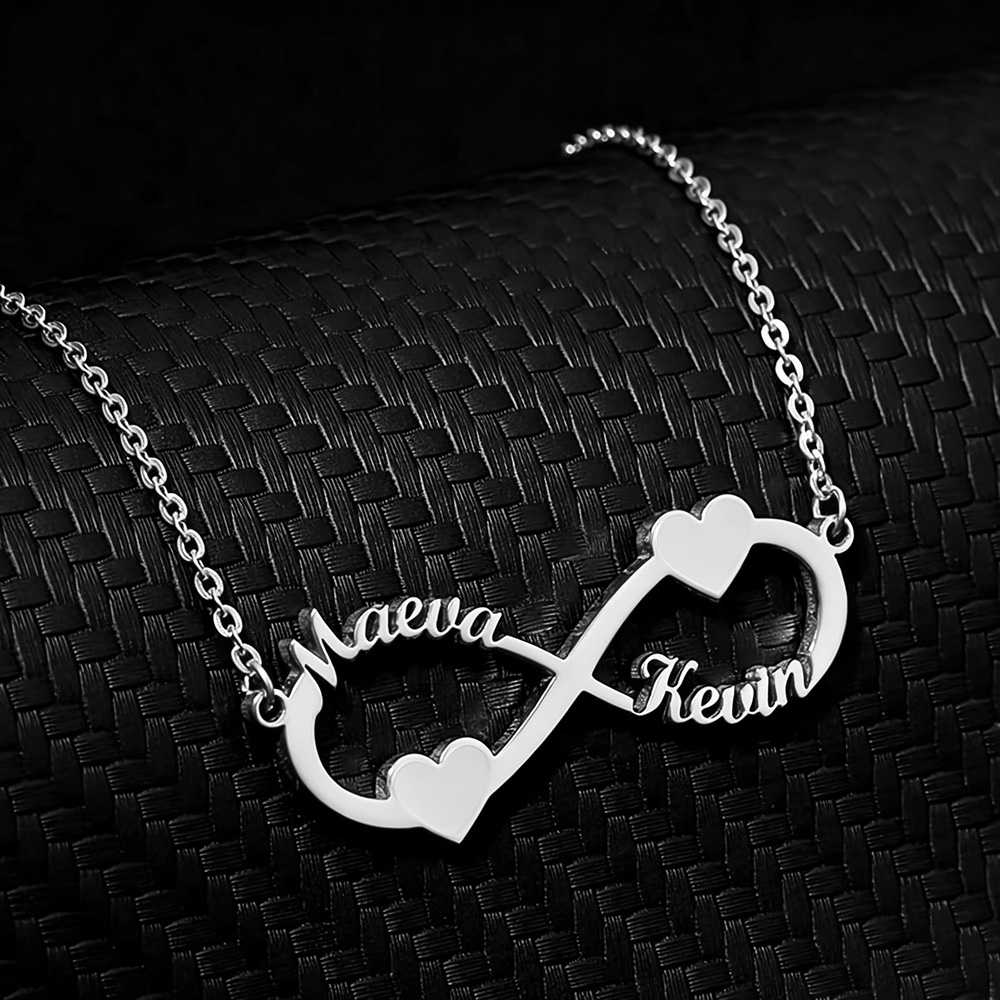 Name Necklace Custom - 맞춤 이름 목걸이 인피니티 하트 펜던트