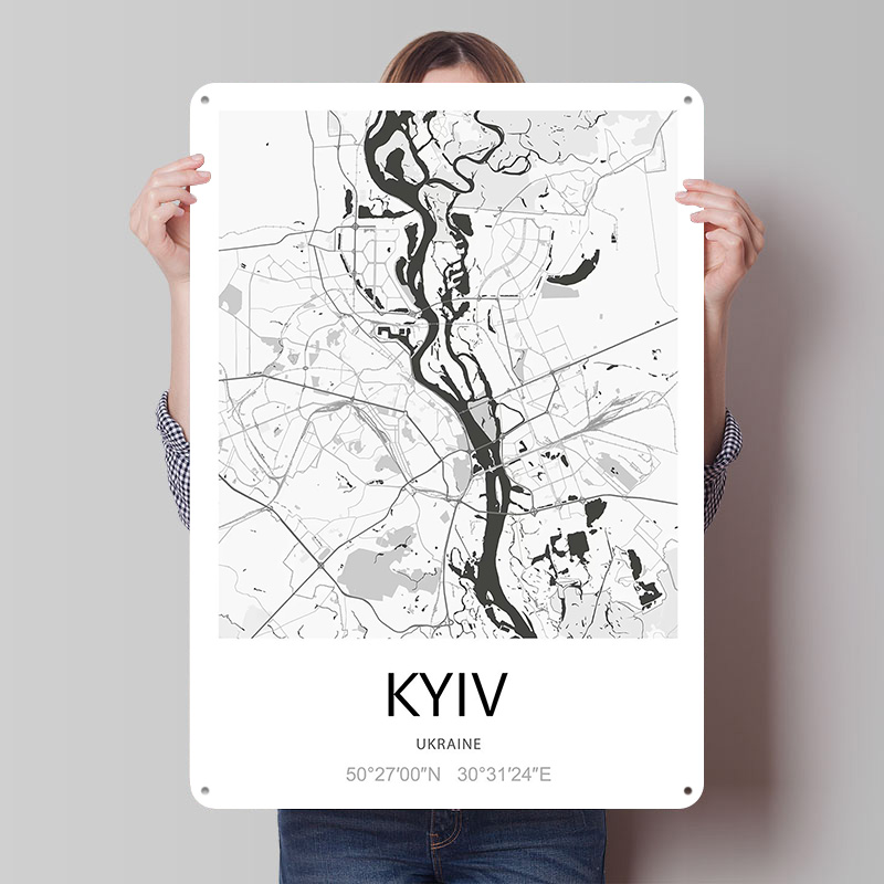 Custom Map Poster - 키예프 도시 지도 프린트 포스터 맞춤형