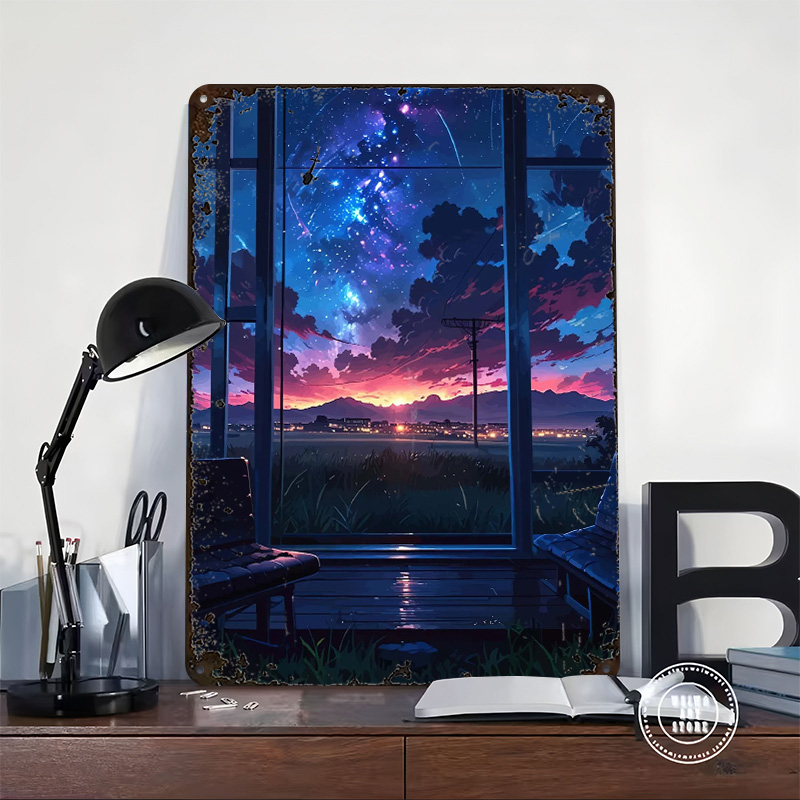 별이 빛나는 밤하늘을 바라보는 애니메이션 창문 풍경 프 - Custom Night Sky 리뷰 및 가격