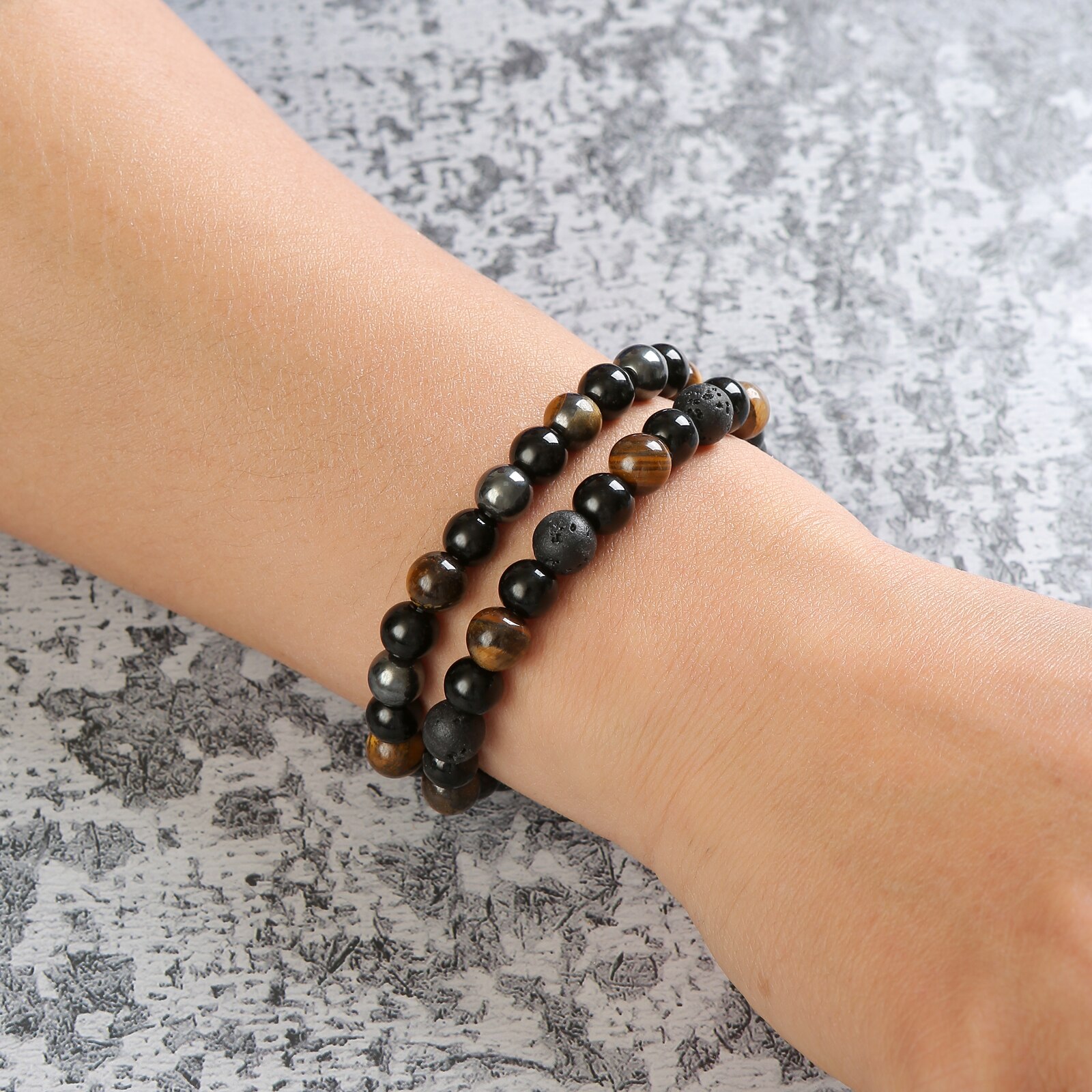 트리플 보호 팔찌, 호랑이의 눈, 검은 흑요석, 적철광 - Coordinates Bracelet 리뷰 및 가격