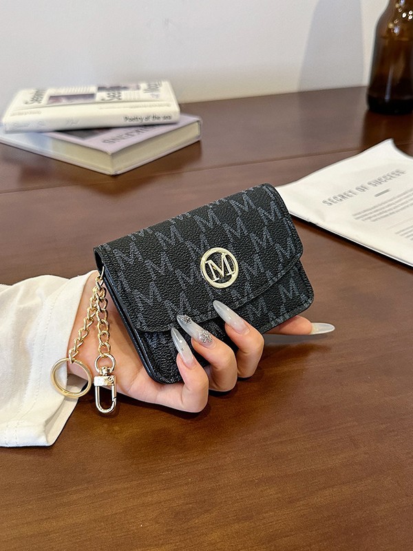레트로 모노그램 프린트 인조 가죽 카드 홀더, 일상 및 - Monogram Keychain Leather 리뷰 및 가격