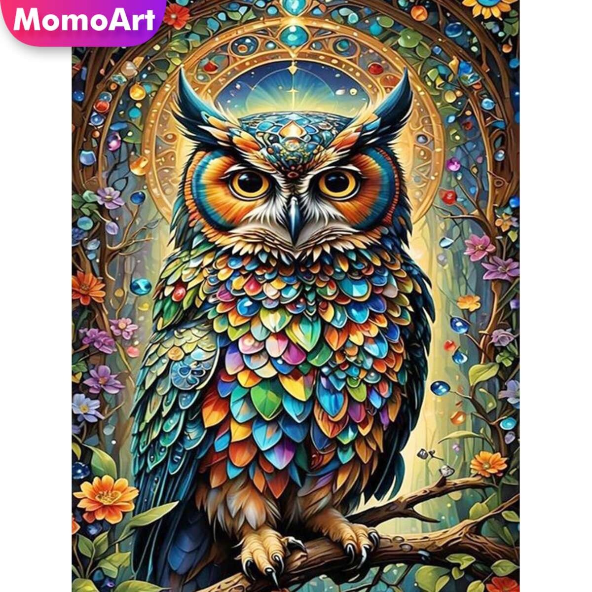 Momoart 새로운 도착 다이아몬드 모자이크 올빼미  - Photo Mosaic Print 리뷰 및 가격