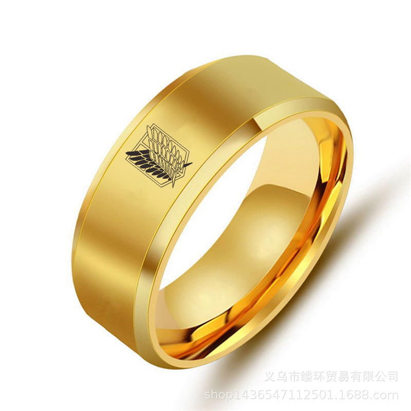 타이탄에 대한 공격 블랙 실버 스테인레스 스틸 링, 자 - Initial Ring Custom 리뷰 및 가격