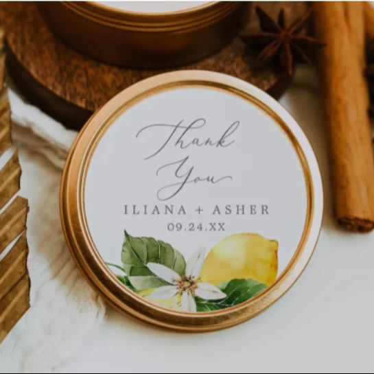 사용자 정의 레몬 결혼식 감사합니다 스티커 베이비 샤워 - Personalised Candle Label 리뷰 및 가격
