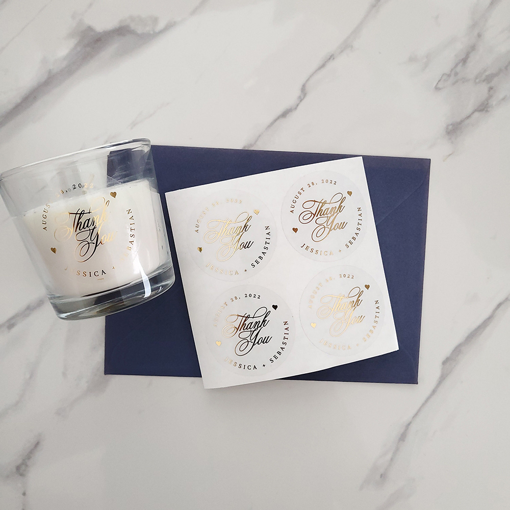 사용자 정의 50pcs 라운드 골드 호일 지우기 라벨  - Personalised Candle Label 리뷰 및 가격