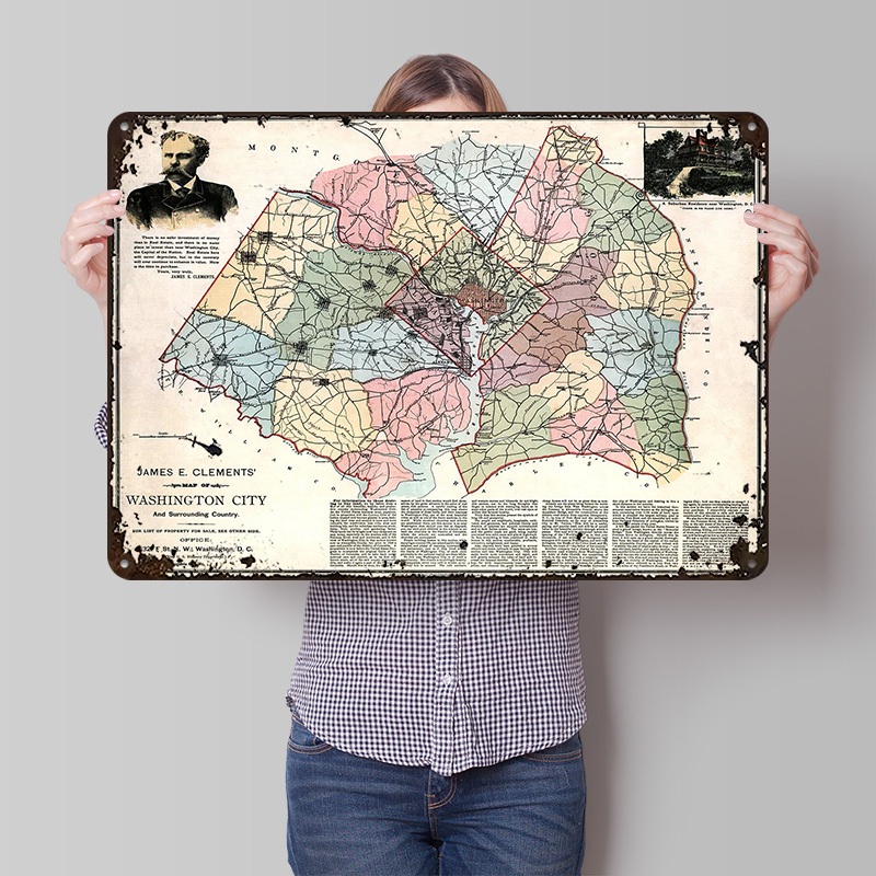 워싱턴 시티 지도 인쇄 포스터 맞춤형 레트로 벽 예술  - Custom Map Poster 리뷰 및 가격