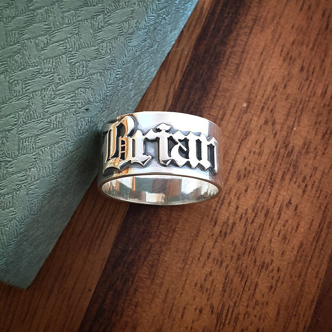12MM 남자 고딕 반지 맞춤형 올드 영어 힙합 이름  - Initial Ring Custom 리뷰 및 가격