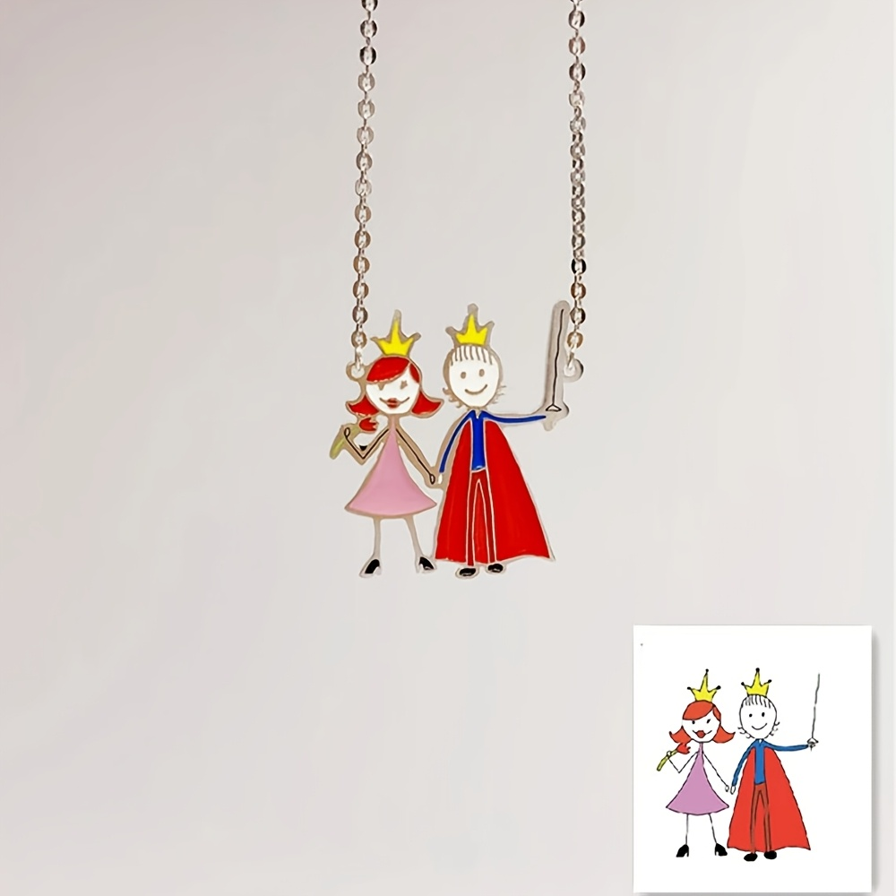 어린이 그림 펜던트 기념품 목걸이, 엄마를 위한 아기  - Name Necklace Custom 리뷰 및 가격