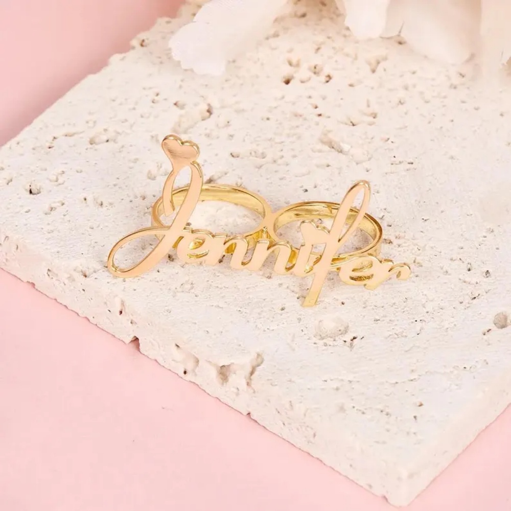 리치 개인 맞춤형 두 손가락 이름 반지 스테인리스 스틸 - Initial Ring Custom 리뷰 및 가격